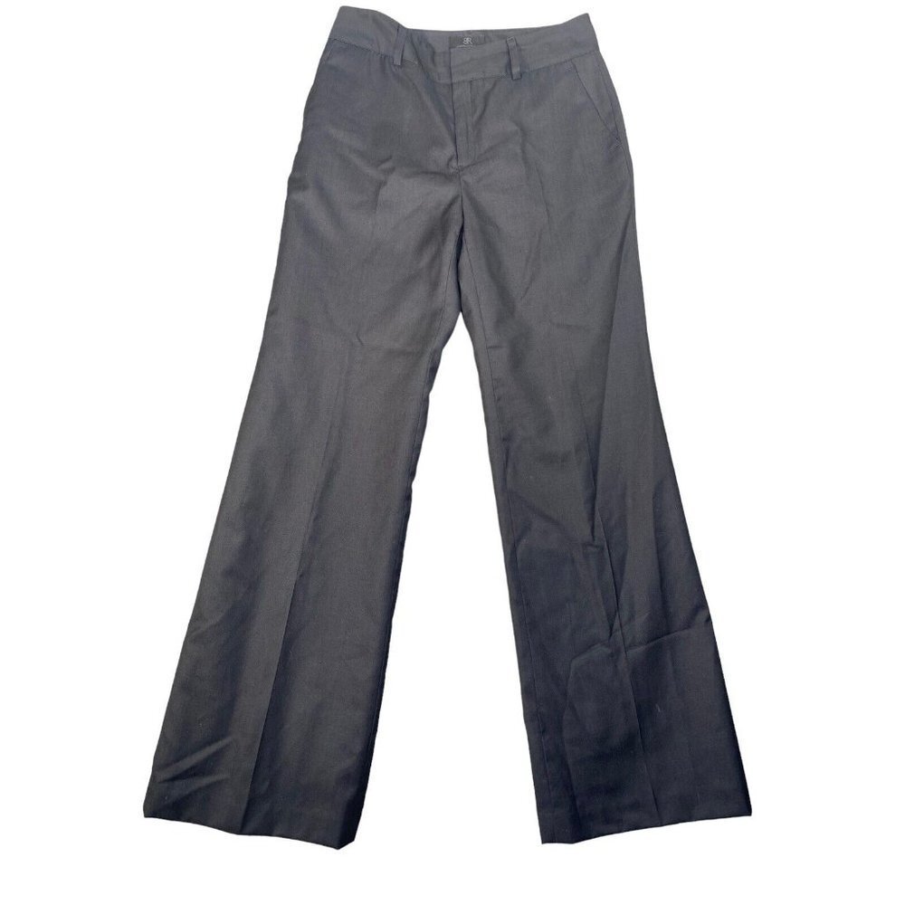Banana Republic Womens Dress Pants Gray Flared Pleated Lined Wool Silk Size 2S